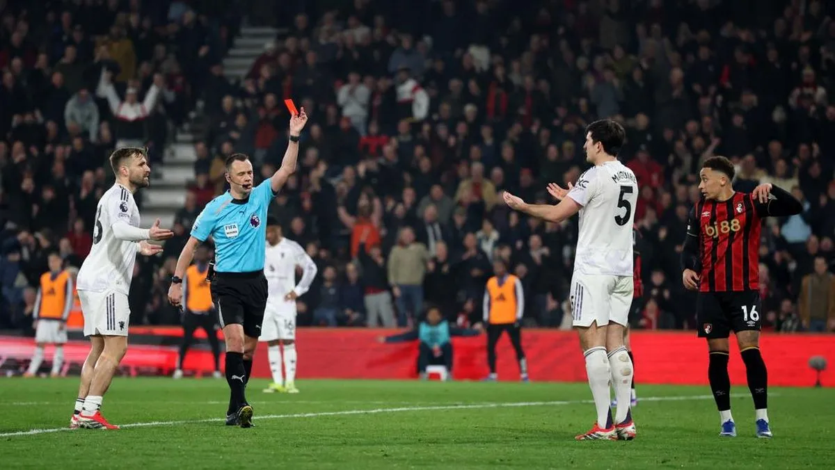 Manchester United Tertahan Imbang oleh Bournemouth, Maguire Diganjar Kartu Merah