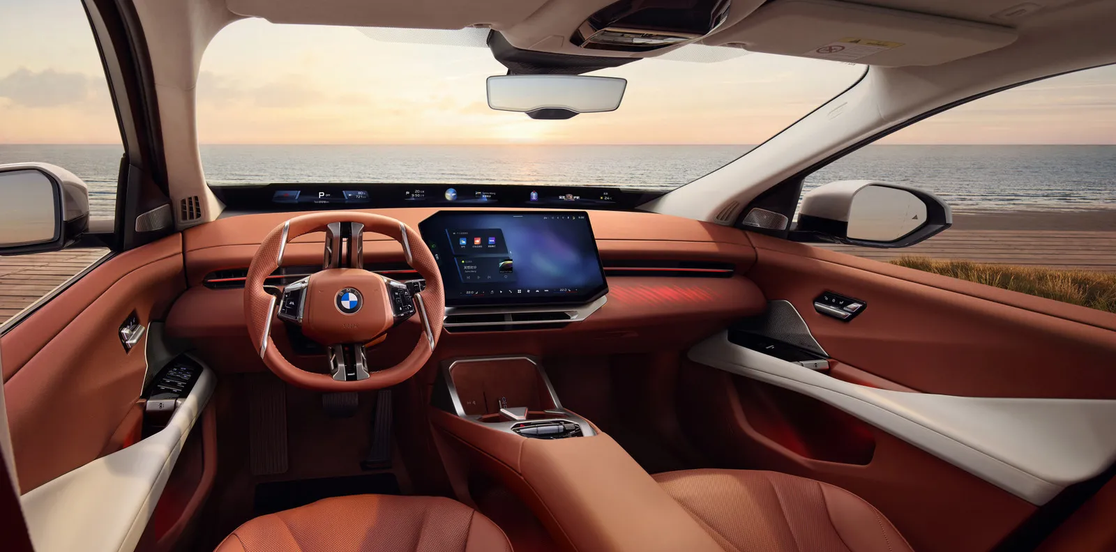 BMW iX3 Long-Wheelbase China Hadir dengan Skema Warna Interior Merah-Putih yang Mencolok