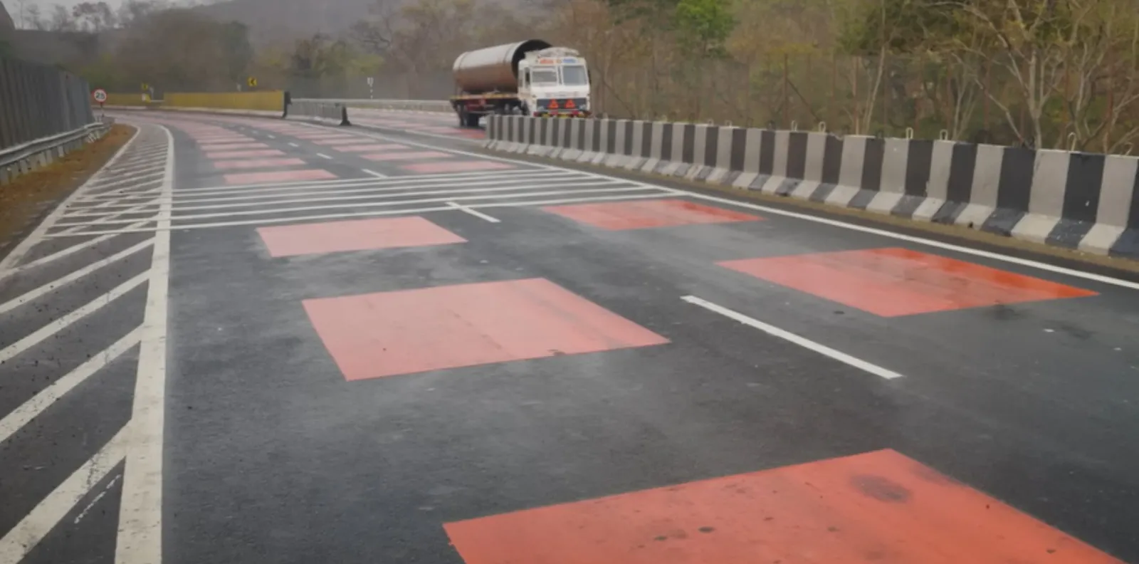 Desain Jalan Bergaris Merah di India untuk Kurangi Kecepatan dan Lindungi Satwa Liar