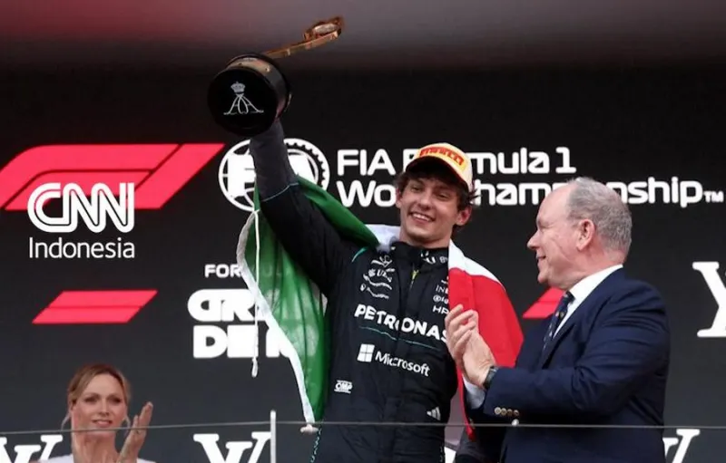 Kimi Antonelli Raih Kemenangan Kelima Beruntun di F1 GP Monaco, Verstappen Gagal Finis
