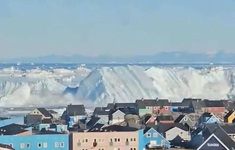 Gunung Es Raksasa di Greenland Terbalik, Warga Abadikan Momen Mencekam