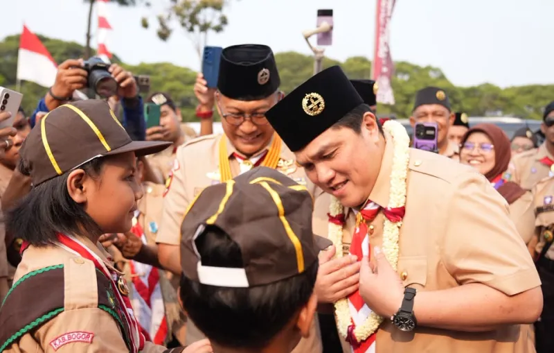 Menpora Erick Thohir Sampaikan Pesan Presiden di Hari Pramuka ke-65