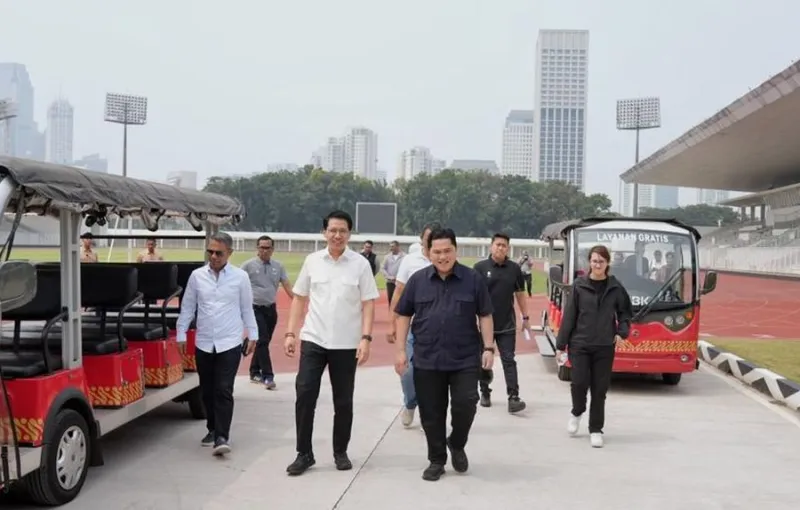 Erick Thohir Periksa Kondisi Abu Vulkanik di Stadion GBK Jelang FIFA ASEAN Cup 2026