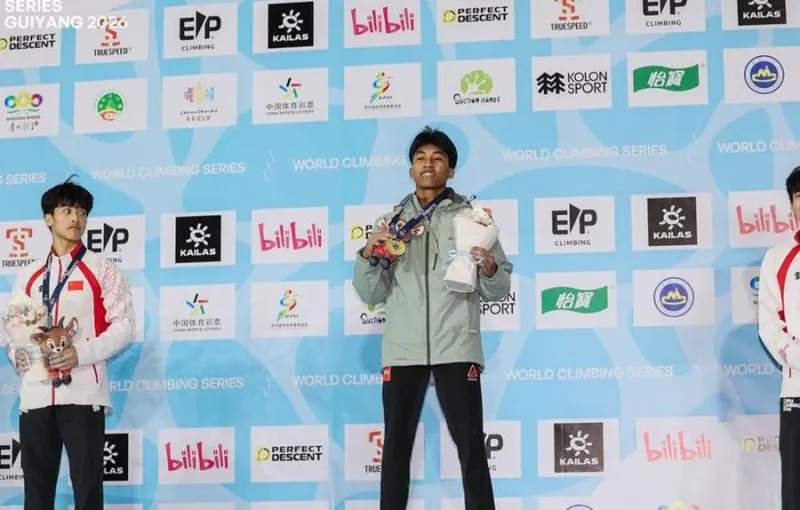 Antasyafi Robby Al Hilmi Raih Emas Speed di World Climbing Series Guiyang