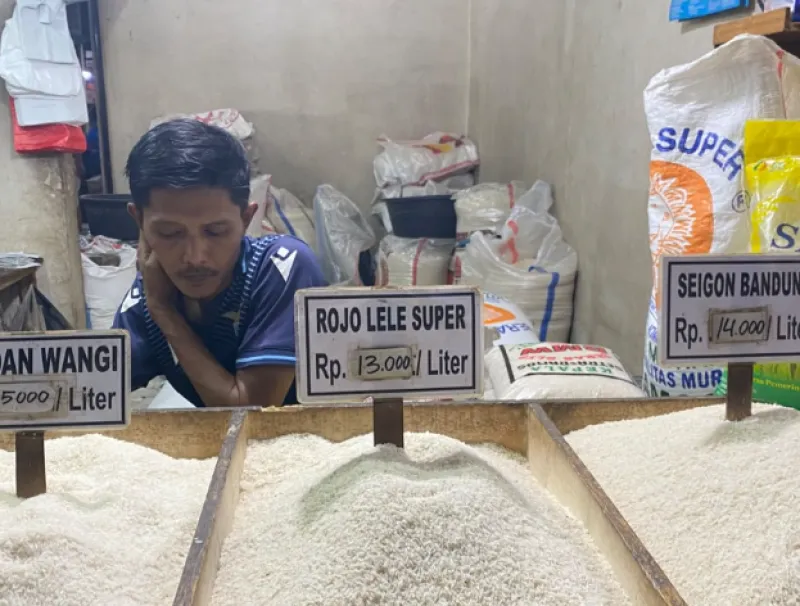 Pedagang Beras Eceran Bertahan di Tengah Perubahan Harga