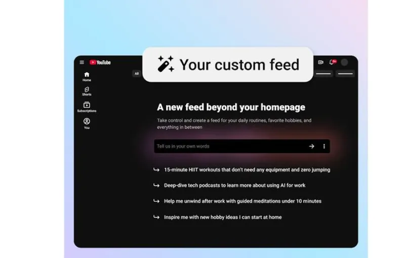 YouTube Hadirkan Custom Feeds yang Bisa Diatur dengan Prompt Teks